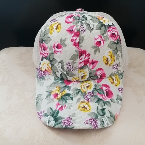Floral Print Mesh Cap NWOT - Picture 4 of 9